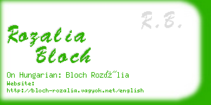 rozalia bloch business card